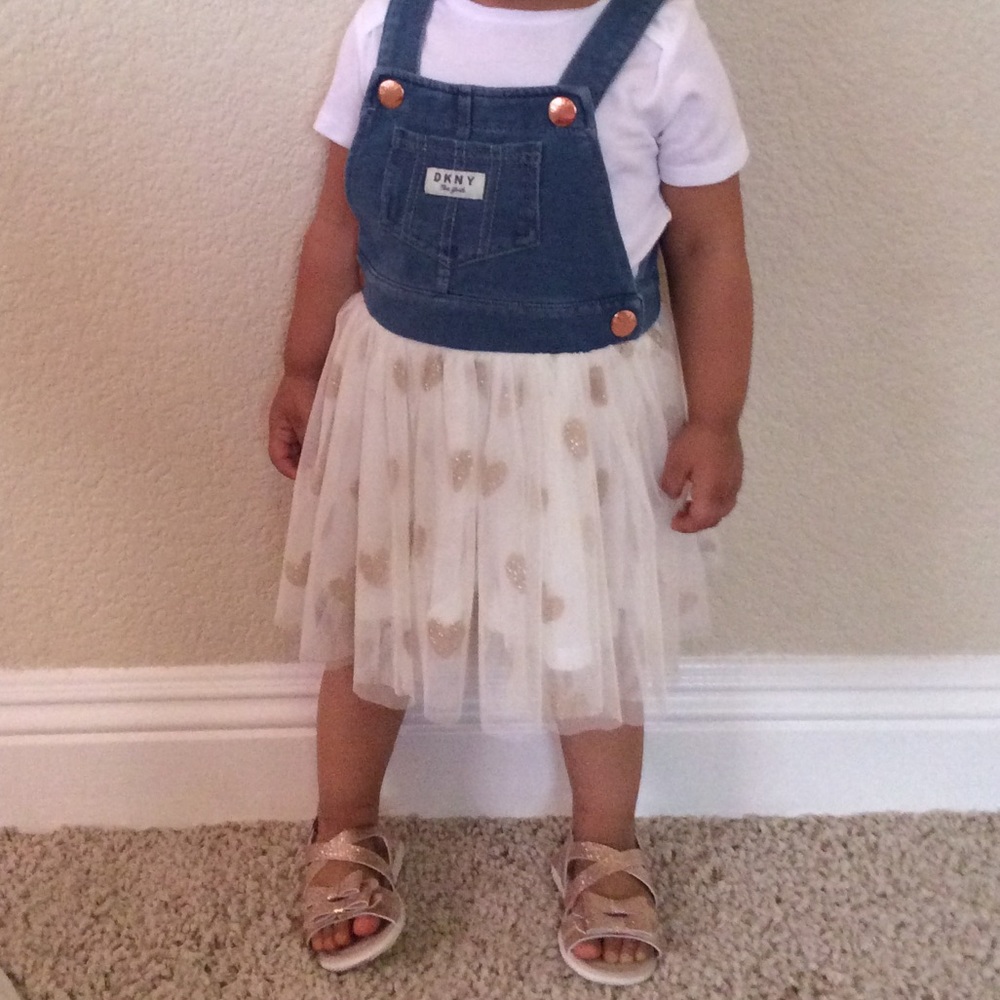 Dkny denim tutu glitter dungaree dress